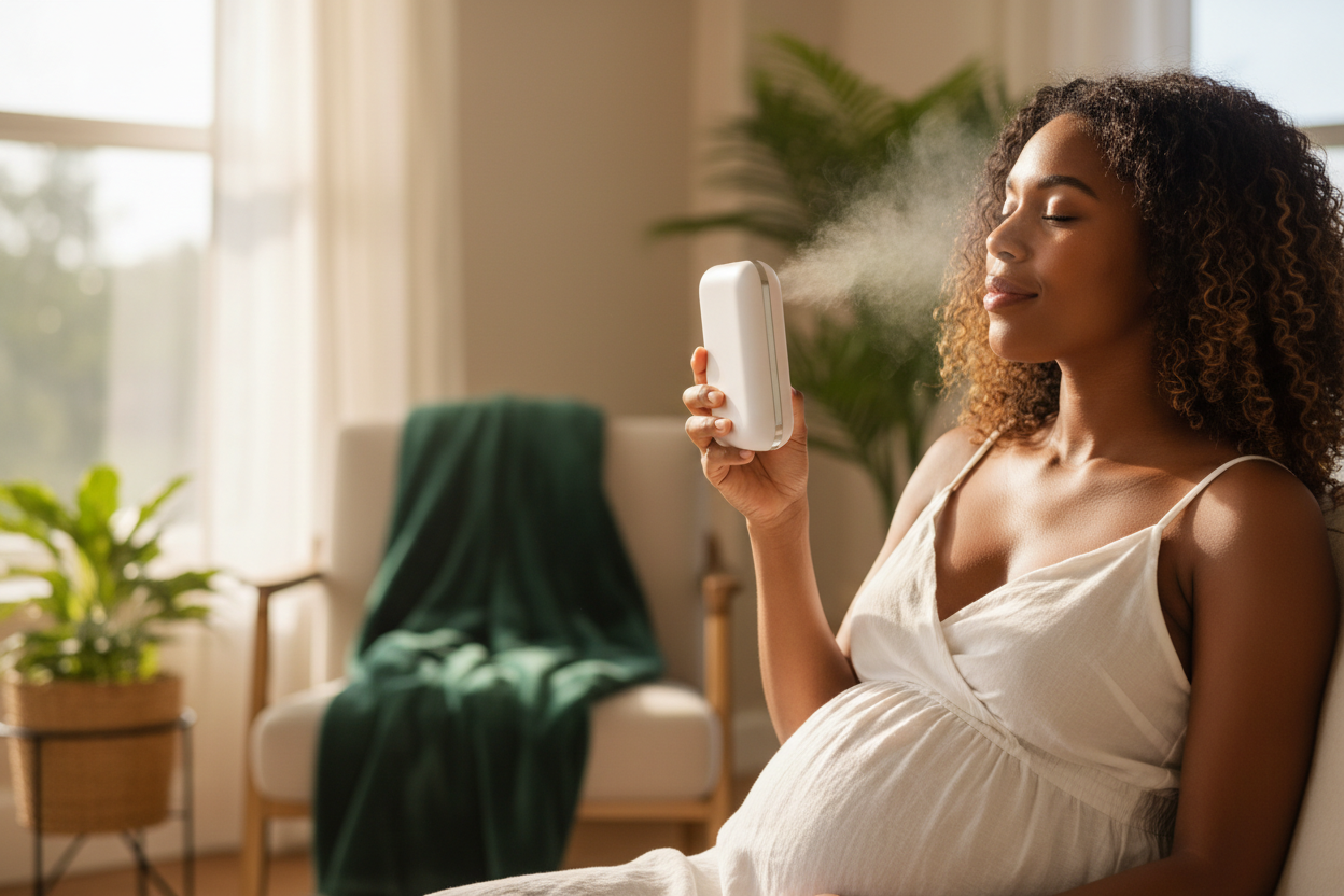 Hero Slide 2 - Black Pregnant Woman Misting Fan